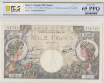 France 1000 Francs - Commerce and Industry - 06-07-1944 Serial D.3620