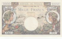 France 1000 Francs - Commerce and Industry - 06-07-1944 Serial F.3620