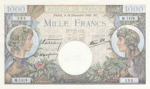 France 1000 Francs - Commerce and Industry - 19-12-1940 - Serial M.1419