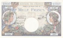 France 1000 Francs - Commerce and Industry - 24-10-1940 - Serial D.321