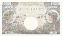 France 1000 Francs - Commerce and Industry - 28-11-1940 - Serial Q.805 - P.96a