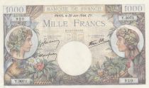 France 1000 Francs - Commerce and Industry - 29-06-1944 - Serial Y.3071