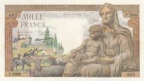 France 1000 Francs - Demeter - 07-01-1943 - Serial T.2989