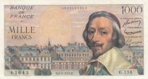 France 1000 Francs - Richelieu -  02-06-1955 - Serial G.154