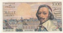 France 1000 Francs - Richelieu -  07-01-1954 - Serial O.94