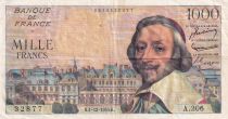 France 1000 Francs - Richelieu - 01-12-1955 - Serial A.206 - P.134