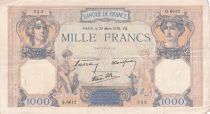 France 1000 Francs Ceres and Mercury - 30-03-1939 - Serial Q.6612