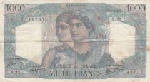 France 1000 Francs Minerva and Hercules - 12-07-1945 - Serial K.92