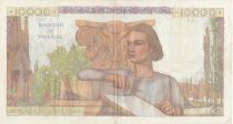 France 10000 Francs - Young woman with book and globe - 01-07-1954 - Serial E.7322