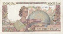 France 10000 Francs - Young woman with book and globe - 04-09-1952 - Serial S.2935