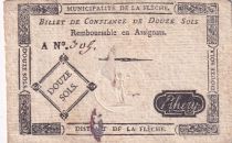 France 12 Sols - Sarthe - Municipalité de la Flèche - Serial B - 1791