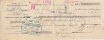 France 12.5 francs - Reçu de chèque de banque - Fenaille et Despeaux - 1907