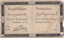 France 125 Livres - 7 Vendémiaire An II - 1793 - Sign. Lariviere - Serial 2598