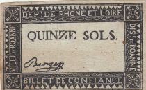 France 15 sols - 1791 - Department Rhone - Roanne