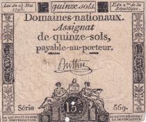 France 15 Sols - Liberté et Droit - 23-05-1793 - Sign. Buttin - Série 569