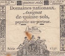 France 15 Sols - Liberté et Droit (23-05-1793) - Sign. Buttin - Série 39