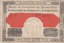 France 15 Sols - Maine et loire - Angers municipality - 10-02-1792