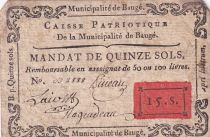 France 15 Sols - Maine et loire - Caisse Patriotique de Baugé - 11-04-1792