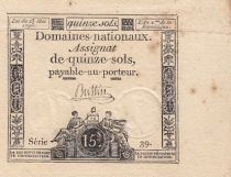 France 15 Sols French Revolution (23-05-1793) - Sign. Buttin - Serial 1537