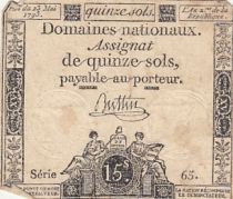 France 15 Sols French Revolution (23-05-1793) - Sign. Buttin - Serial 65