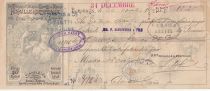 France 15.25 francs - Bank cheque receipt - Fenaille & Despeaux - 1901