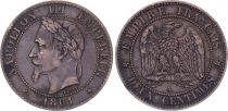 France 2 Centimes Napoléon III Tête Laurée - 1861 A Paris