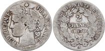 France 2 Francs Cérès - 1870 Grand A Paris - Argent