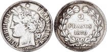 France 2 Francs Ceres - 1870 K Bordeaux - Silver