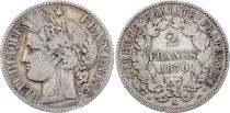 France 2 Francs Ceres - 1870 Large A Paris - Silver