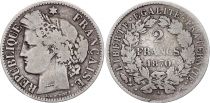 France 2 Francs Cérès - 1870 Petit A Paris - Argent