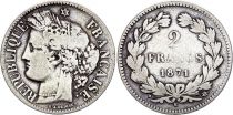 France 2 Francs Ceres - 1871 K Bordeaux - Silver