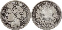 France 2 Francs Cérès - 1871 Petit A Paris - Argent