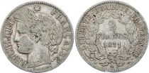 France 2 Francs Ceres - 1871 Small A Paris - Silver