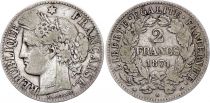 France 2 Francs Ceres - 1871 Small A Paris - Silver