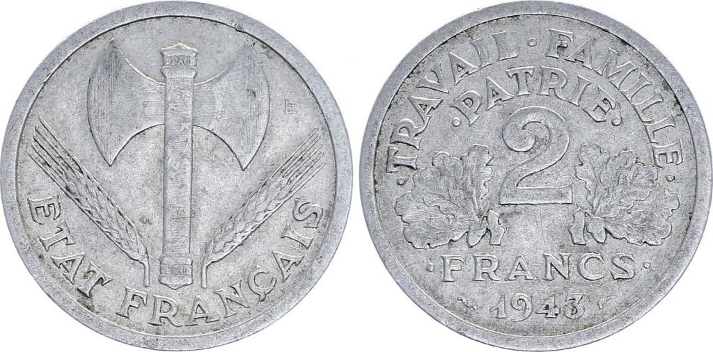 1943 FRANCE 2 FRANCS GREAT PRICE!