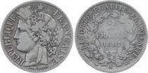 France 2 Francs France Cérès - III ème République - 1887 A Paris