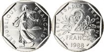 France 2 Francs Seed sower - 1988 - from UNC set