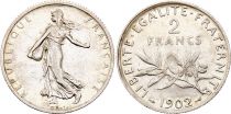 France 2 Francs Semeuse - 1902 - Argent