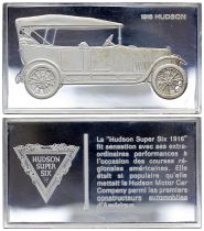 France 2 Oz Silver Bar - Medaillier Franklin - Hudson Super Six 1916 (1916) - Silver - 1982 - XF to AU