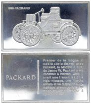 France 2 Oz Silver Bar - Medaillier Franklin - Packard (1899) - Silver - 1982 - XF to AU