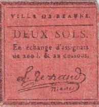 France 2 Sols - Côte d\'Or - Ville de Beaune - 09 Avril 1792