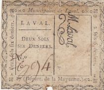 France 2 sols 6 deniers - Mayenne - Municipalité de Laval - 1792