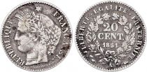 France 20 Centimes Argent Cérès - 1851 A Paris