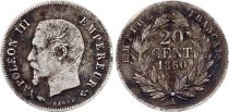 France 20 Centimes Napoléon III - 1860 A Paris Argent