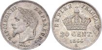 France 20 Centimes Napoléon III - 1866 A Paris Argent