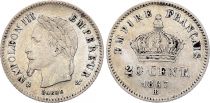 France 20 Centimes Napoleon III - 1867 BB Strasbourg - Silver