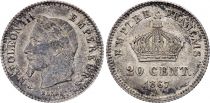 France 20 Centimes Napoleon III Head Laurel - 1867 A Paris Silver