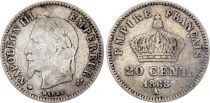 France 20 Centimes Napoleon III Head Laurel - 1868 A Silver