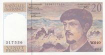 France 20 Francs  - Debussy - 1993 -  Série W.040