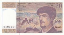 France 20 Francs  - Debussy - 1993 -  Série W.040